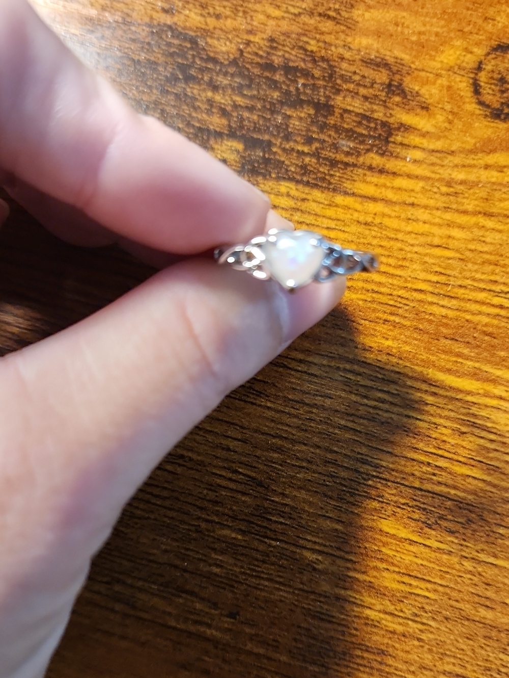 Promise Ring Inlaid Opal In Heart Shape Celtic Design On The Band Engagement